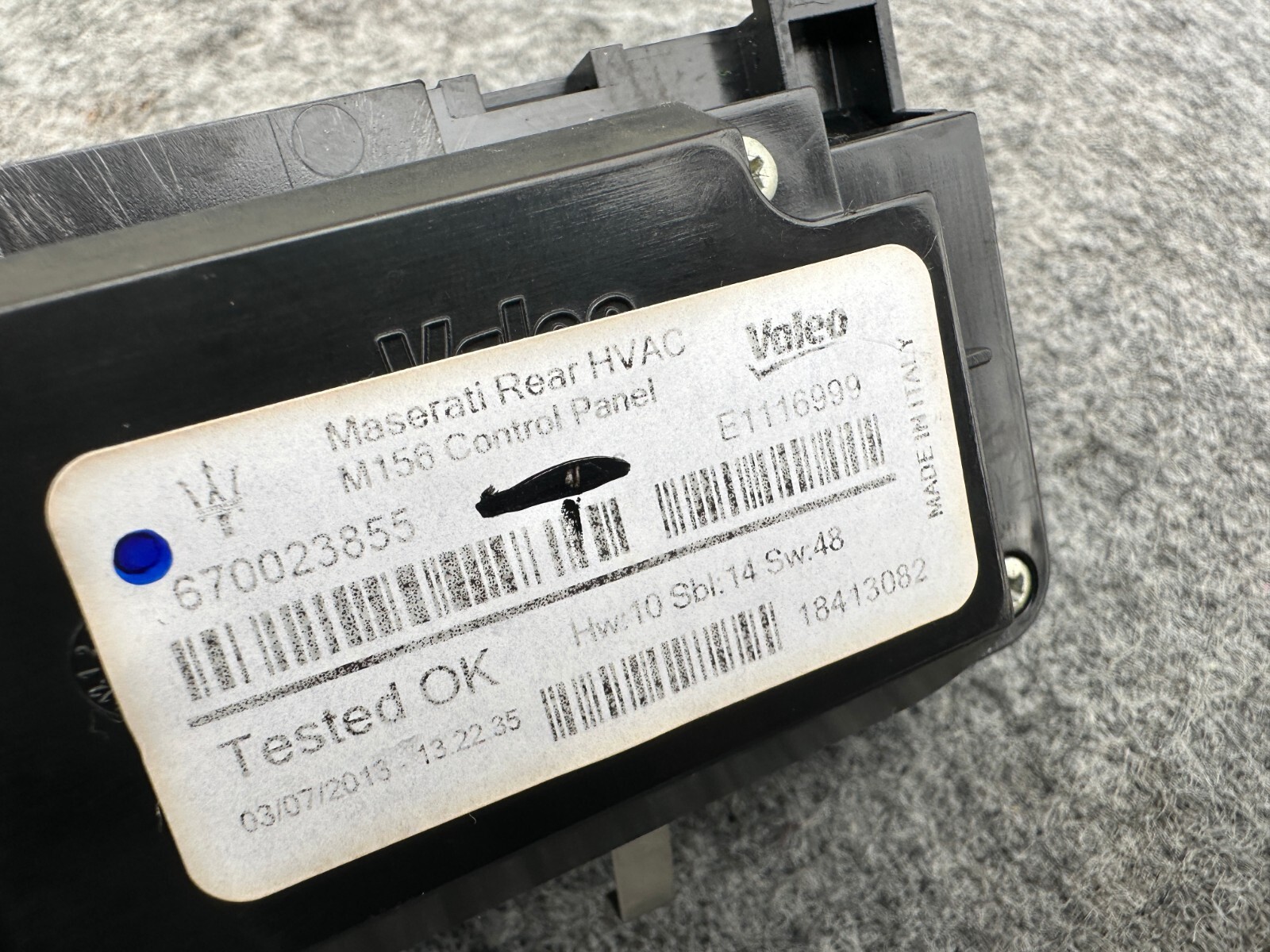REAR CENTER CONSOLE AC CLIMATE CONTROL PANEL OEM 13-20 MASERATI QUATTROPORTE GTS
