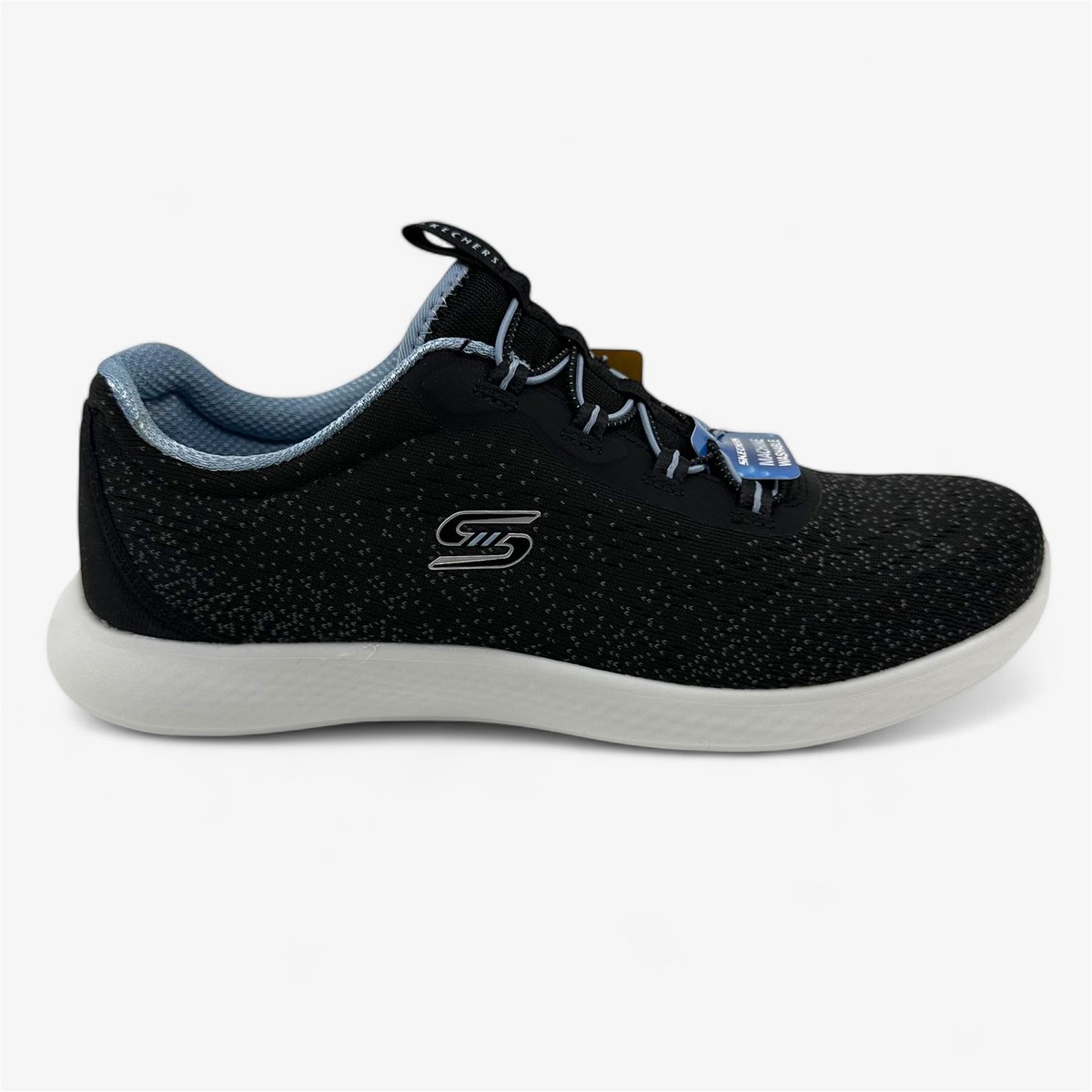 Skechers Vapor Foam Lite Revolve Black Blue Womens Athletic Sneaker
