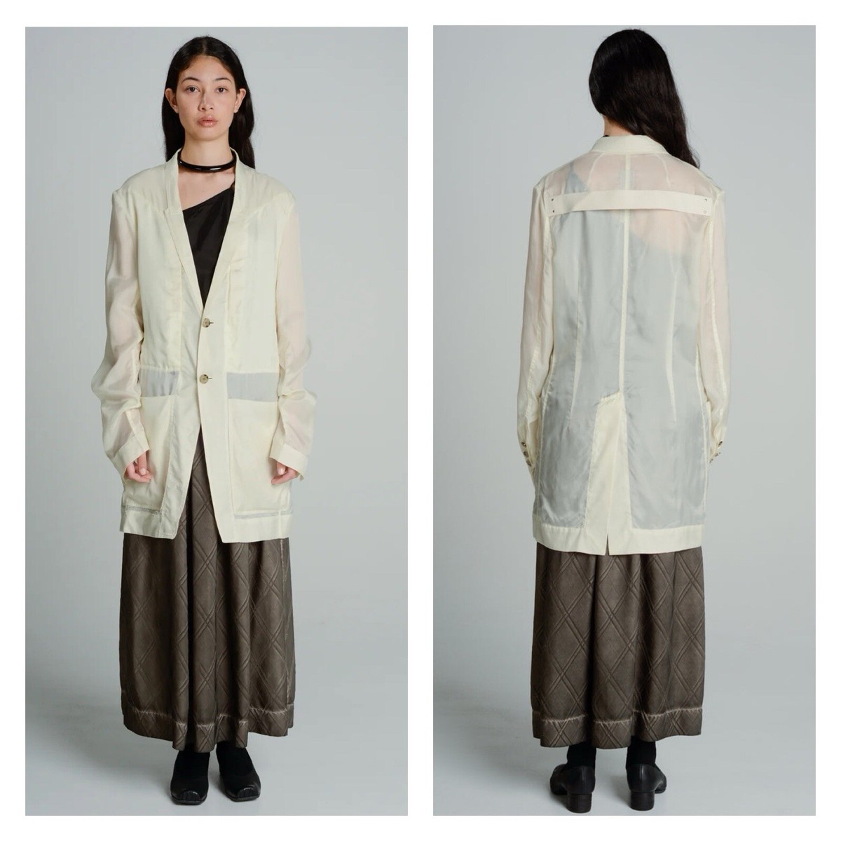 Rick Owens FOGACHINE SS22 モッズコート 48 IT RICK OWENS jacket coat cream white IT 40 US 4 Fogachine SS22