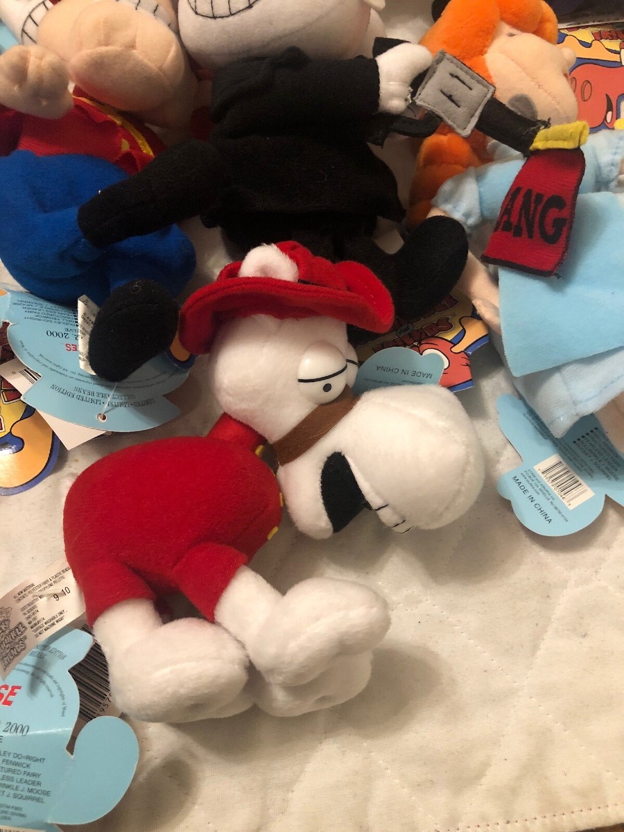 Vintage Rocky & Bullwinkle Plush Stuffed Dolls New Old Stock