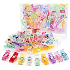 Sewing Clips 100 Pcs with Plastic Box Assorted Colors Quilt Clips Quilting Cl...