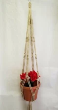 MACRAME PLANT HANGER 46 inch Vintage Style 6mm CHOOSE COLOR