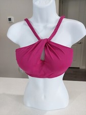 NEW Shade  Shore Women's Swim Suit Bikini Top Bra Size 34B Braided Strap Pink