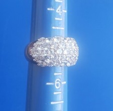 Vintage Sterling Silver 925 Vermeil Ring with Cubic Zirconias. Size 5.25