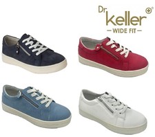 Womens Dr Keller Wide E Fit Lace Up Trainers Ladies Casual Sneakers Size