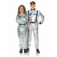 CHILD ASTRONAUT SILVER JUMPSUIT COSTUME NASA SHUTTLE SHIP SPACE PILOT FLIGHT KID