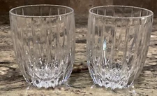 TWO(2) MIKASA PARK LANE CRYSTAL DOUBLE OLD FASHION 3 7/8”T Look Unused