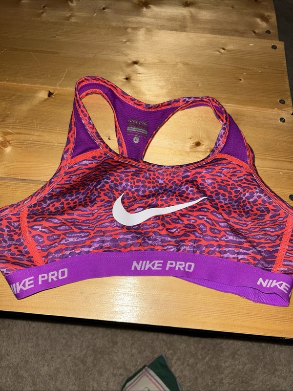 Nike Girls Pro Sports Bra Size Large L dri Fit Training Purple