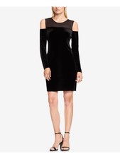 VINCE CAMUTO Womens Black Long Sleeve Above The Knee Sheath Dress S
