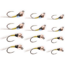 1 Doz (12) Spanish Bullet Perdigon Nymph 12 Pack Olive Sizes 14–18 - Trout Flies