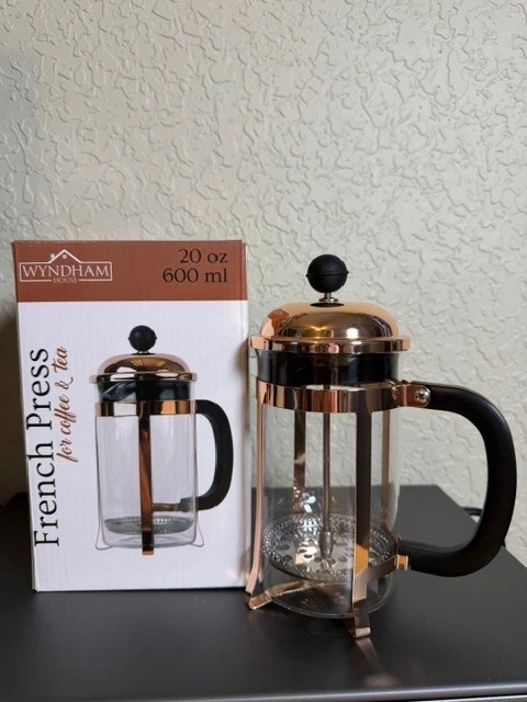 Wyndham House 20 OZ (600ml) Copper Colored French Press Coffee Maker