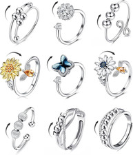 Anxiety Ring Fidget Ring for Women Men Spinner Fidget Rings for anti Anxiety Adj