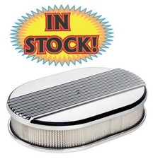 Billet Specialties 15630 - Small Ribbed Oval Air Cleaner - Polished