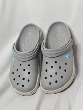 Crocs Clogs Gray White Unisex Classic Slip On Size Women’s 10  Men's 8