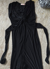 Black Knot Front Sleeveless V-Neck dress Size 16 Jersey
