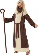 Kids St Joseph Costume Boys Nativity Innkeeper Shepherd Robe Christmas Xmas