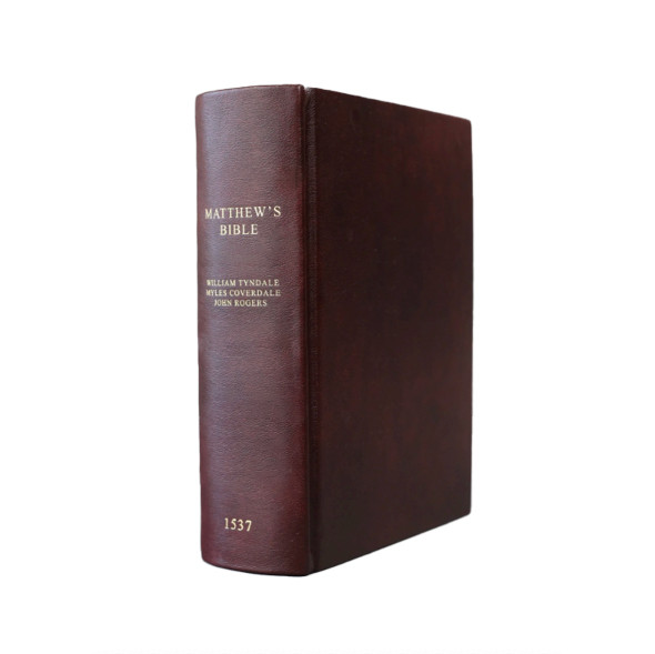 RARE Matthew Bible 1537 Facsimile –Handbound Burgundy Leather Reproduction