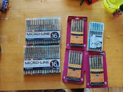 Lot of Sakura Pigma Micron Fine Line Pens, Colors & Black, Unused