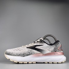 Brooks Ghost 16 Women's Size 7 B White Black Rose Gold Running Sneakers Shoe GUC