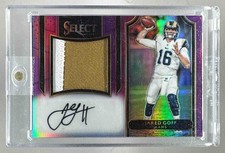 Jared Goff 2016 Panini Select #JS-JG Purple Prizm Rookie Jumbo Patch RC Auto /35