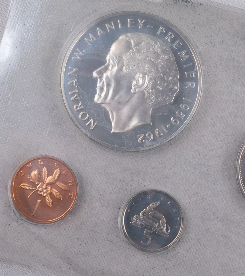 1973 Jamaica 9 Coin Silver Proof Set 1.2336 oz ASW in $5 coin - Image 3 of 4