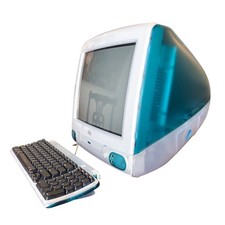 Apple iMac G3/233 Bondi Blue W/ Keyboard, Cords, Discs OS 9.2 - Tested Works 