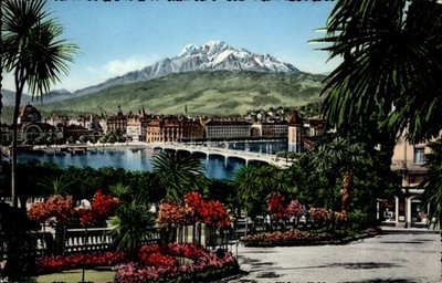 Luzern Switzerland Pilatus vintage postcard c381