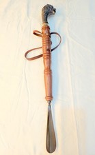 Luxury Lion Handle Solid Brass Shoe Horn 23" Long Handle Dressing Aid Gift