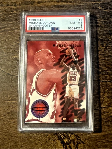 1993-94 Fleer - Michael Jordan Sharpshooter Insert #3 - GRADED PSA 8 NM-MT