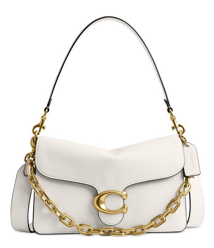 ❤️Coach Chain Tabby Brass/Chalk Leather Small Shoulder Bag | eBay