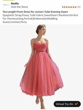 Tea Length Prom Dress for Juniors Tulle Evening Gown