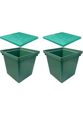2x Natotela Underground Schwerlast Zugboxen 315x315x360 mm GFK Abdeckung Spleißbox