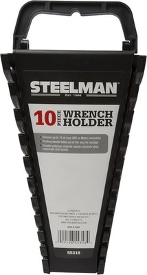 Universal 10-Tool Wrench Holder/Organizer for Mechanics, Conforming Slots, Ha
