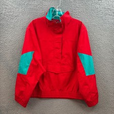 Vintage 90s Eddie Bauer Gore Tex Jacket Womens Medium Red Pullover Waterproof