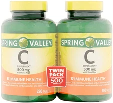 Vitamin C 1000 mg with Rose Hips Immune Health Support 250 Tablets Antioxidant