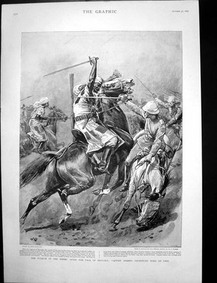 Alter antiker Druck Verfolgung Feind Dongola Cpt Adam königliche Hochzeit Rom 1896 19.