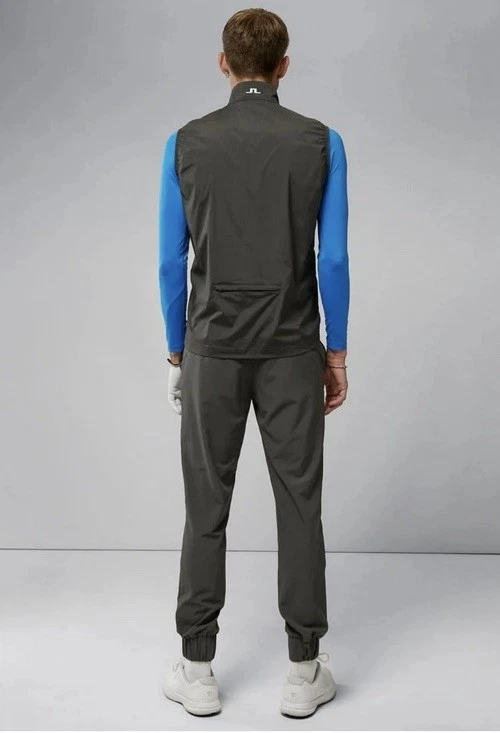 NWT J. Lindeberg Men’s Light Packable Windpro Vest Volcanic Ash Sz L MSRP $145 - Image 3 of 4