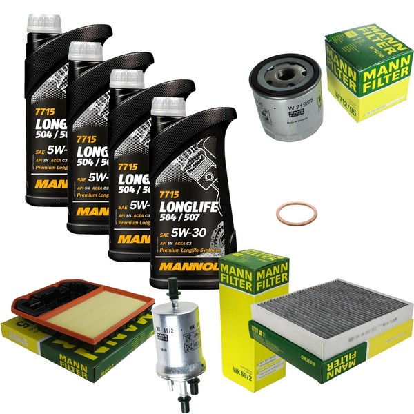 MANN-FILTER Inspektionspaket Mannol 4L Longlife 5W-30 FüR Skoda Fabia III 1.0-image