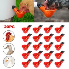 20Pack Poultry Water Drinking Cups Chicken Hen Plastic Automatic Drinker Quail'
