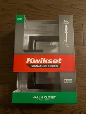 Kwikset Perth Hall Closet Door Lever 97201-122 Matte Black NEW