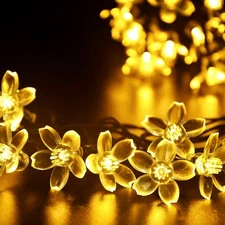 Fairy Flower String Lights Indoor Decorations, 33ft 100 LED Plug in Warm Whit