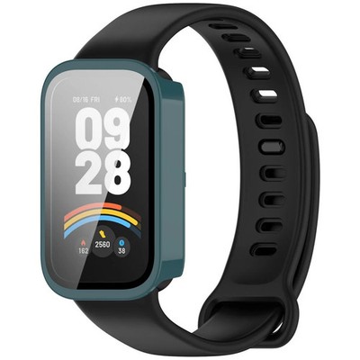 Schutzhülle mit Glas für Xiaomi Mi Smart Band 9 Active / Redmi Band 3 Bizon Grün
