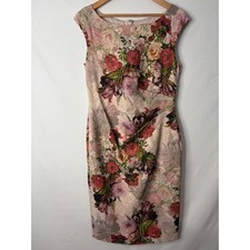 Adrianna Papell Floral Jacquard Sheath Dress Metallic 8 Event Gala Luxury Yacht