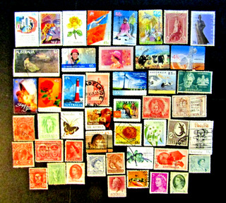 47 AUSTRALIA STAMPS KGV KGVI QEII 1920s 2000s USED
