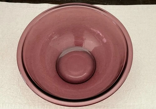 Vintage PYREX Cranberry Glass Mixing/Nesting Bowl # 325 2.5 L 10” Round USA Made