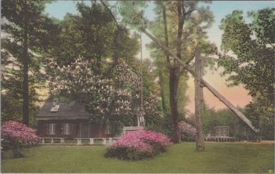 #ad Hand Colored George Washington Shrine 1700 House Well Postcard NY $38.02