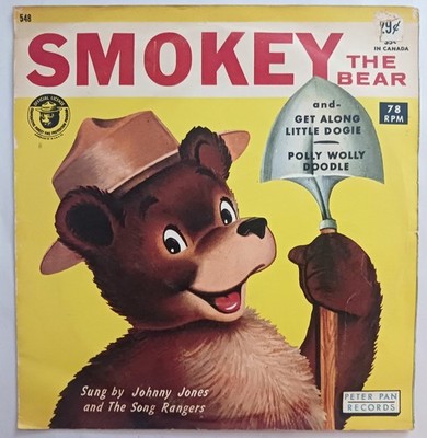 Smokey The Bear Peter Pan 78rpm with Picture Sleeve Get Along Dogie Polly Wolly