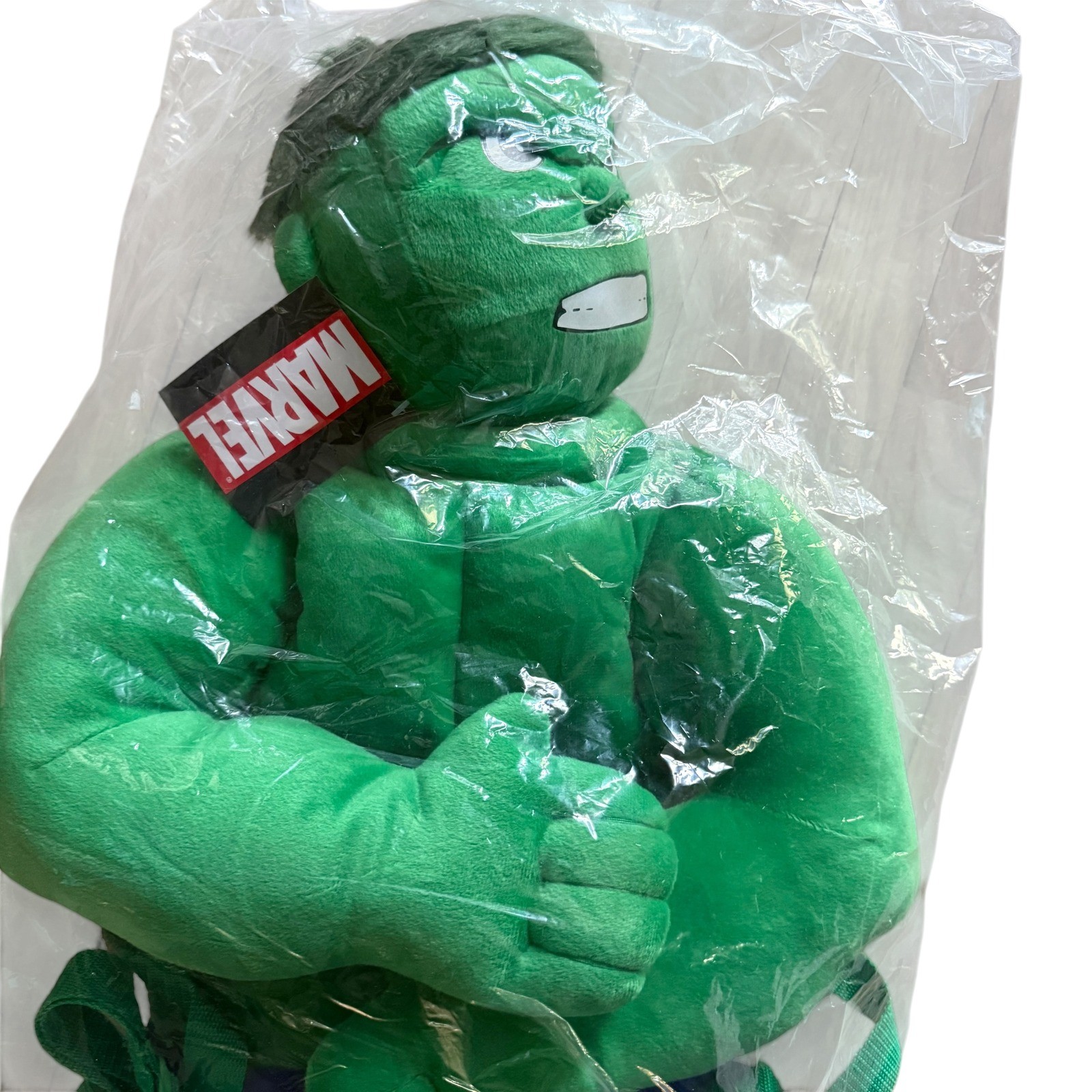 Marvel Incredible Hulk Plush Backpack Green Purple Character Bag New Vintage image 2