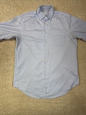 Charles Tyrwhitt Button Down Dress Shirt Mens 16/33 Blue Classic Non Iron Cotton
