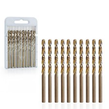 5/32'' Cobalt Drill Bits 10 pcs M35 HSS Twist Drill Bit Set for Hard Metals S...